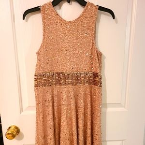 Rose gold sequin dress